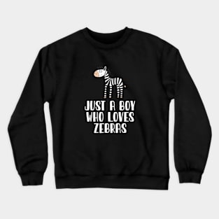 Just A Boy Who Loves Zebras Crewneck Sweatshirt